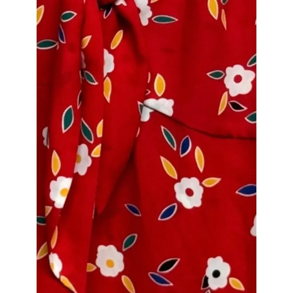 Cabi Red Floral Tie Front Sleeveless Blouse Size Small - Picture 4 of 6
